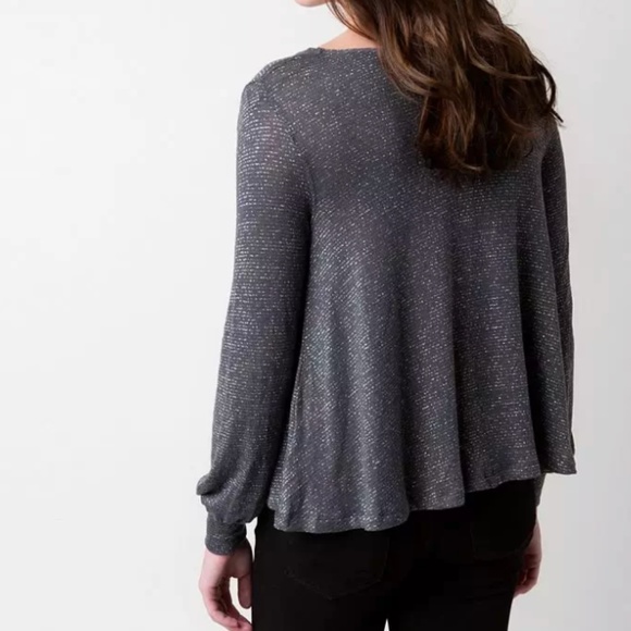 Free people palmers grey shimmer top. Worn once or twice. 88 retail - Picture 3 of 8